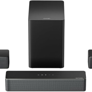 ULTIMEA 7.1ch Soundbar with Wireless Subwoofer, Virtual Surround Sound System for TV, App Control, 410W Peak Power, Sound bar for TV, 4 Wired Surround